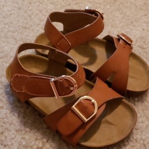 Nude velcro sandals